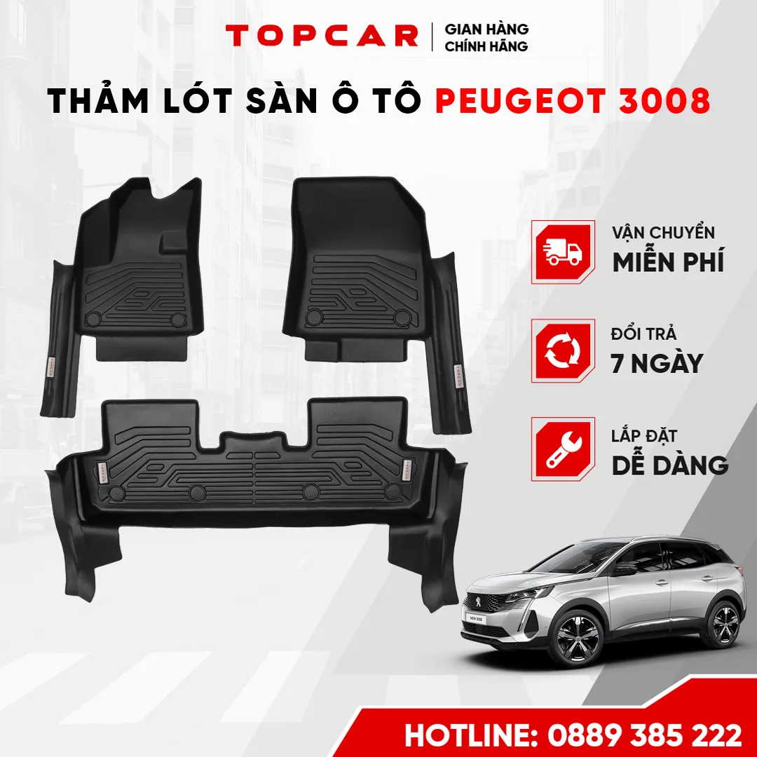 Thảm lót sàn ô tô Peugeot 3008 GT 2017-2024